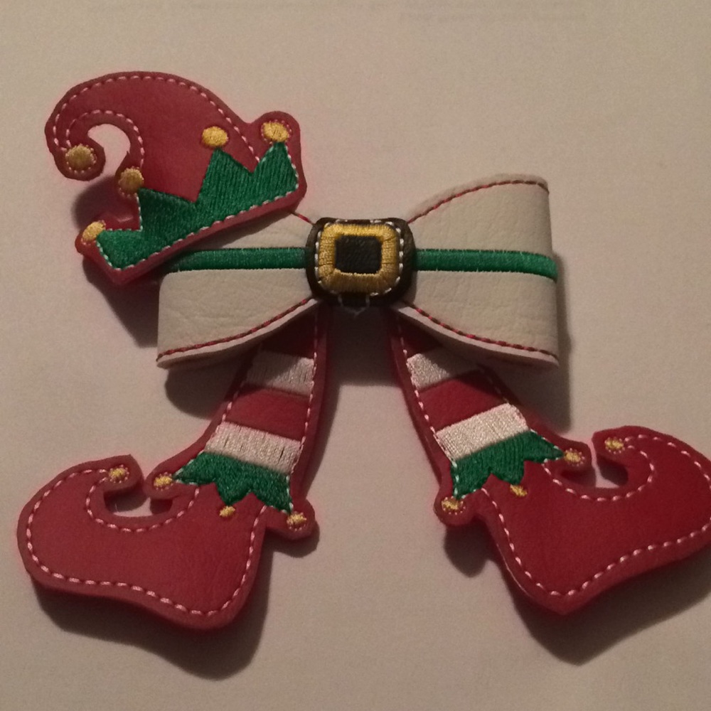 Handmade Elf Cheer Hair Bow